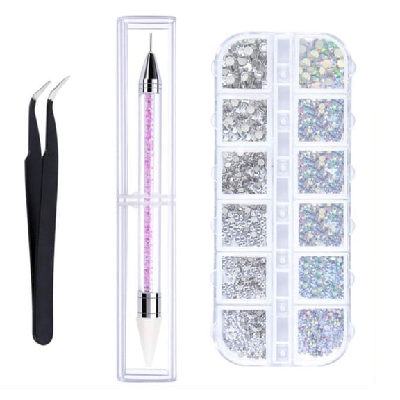 Manicure AB Diamond Acrylic Double-headed Diamond Pen Tweezer Set