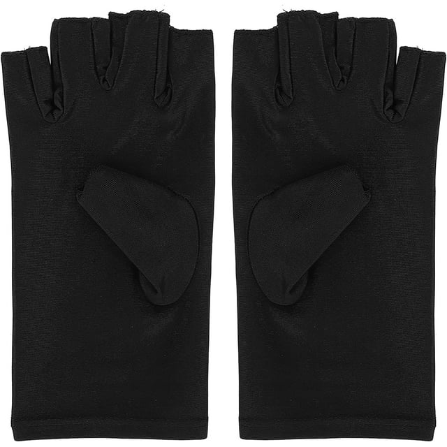 Manicure Anti UV Gloves, 1 Pair UV Protection Gloves, UPF50+ Fingerless
