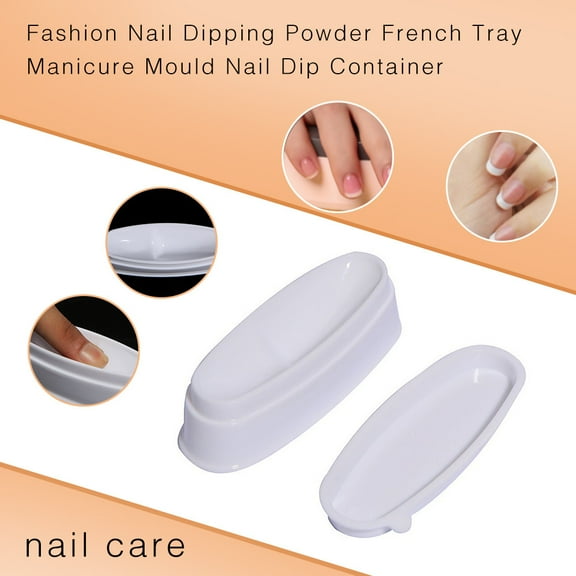 Manicure Dipping Powder System with Elegant French Nail Design and Durable Storage Container Tray for Salon Quality At Home Application