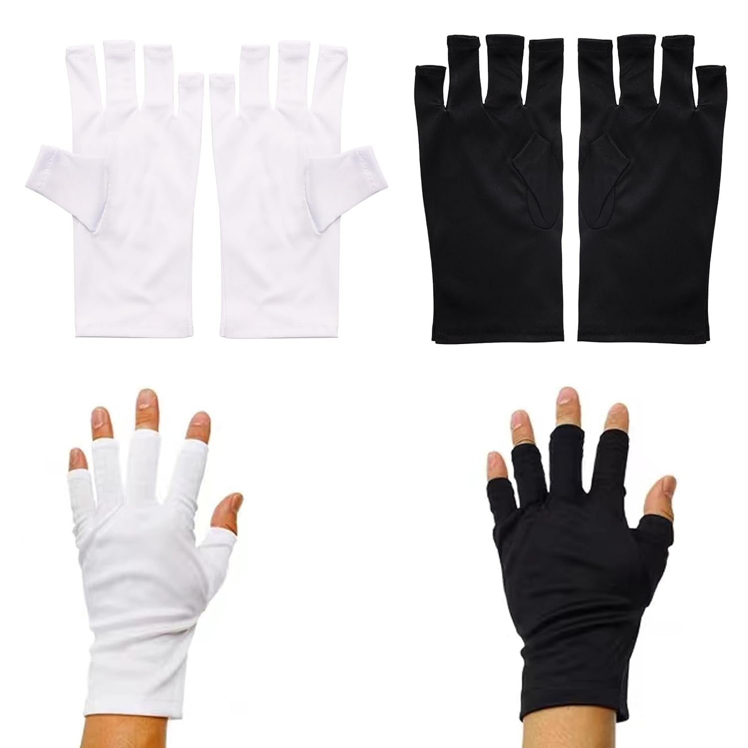 Manicure Gloves 2 Pairs UV Shield Gloves UV Gloves Nails UV Gloves Gel