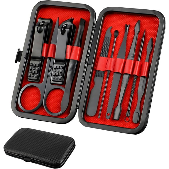 Manicure Kit, Nail TIFOR for Men, Nail Kit with Fingernail TIFOR and Toenail TIFOR and Nail File, Manicure Set 10 Pieces for Women, Manicure Tool Nail Cutters