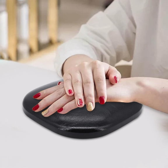 Manicure Nail Hand Pillow Hand Rest Reusable Nail Art Accessories Tool for Long Nail Size 18x17x4cm Lightweight Durable Black