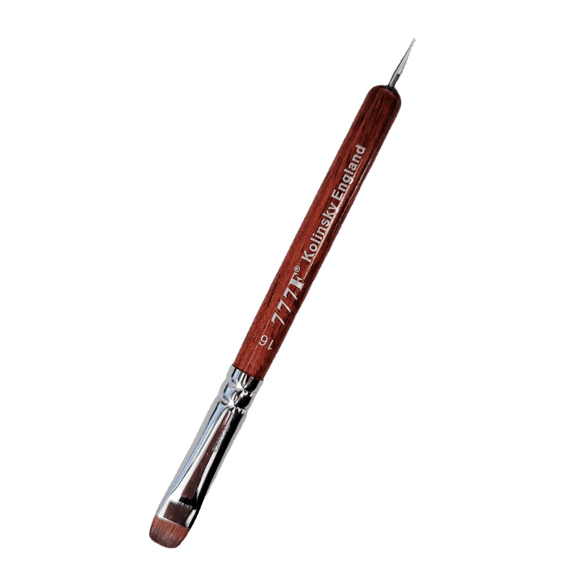 Manicure & Pedicure French Brush 777F Red Wood Handle with Dotting Tool, Size #16