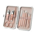 thumbnail image 1 of Manicure Pedicure Kit, Nail Grooming Tools, 18 In 1 Stainless Steel Nail Care Set with Rose Gold Finish and Pink Zipper Leather Travel Case, Portable and Durable, 1 of 6