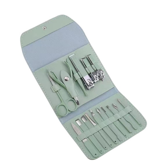Manicure Pedicure Set 16-in-1 Stainless Steel, Ultra Sharp,Glass Nail File, Eyebrow Tweezers, Scissors