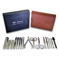 thumbnail image 1 of Manicure, Pedicure, and Facial Grooming Set: Stainless Steel Tools and Red Leather Case in a Gift Box, 1 of 8
