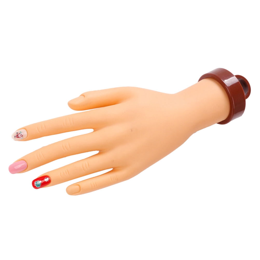 Nail Art Practice Hand Set With Acrylic Nails Practice Hand Support & Pvc  Hand Model 1pc, False Nail Of Bendable & Realistic Finger Model Suitable  For Beginners To Practice Nail Art, Training
