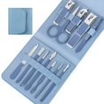 thumbnail image 1 of Manicure Set 12 in 1 Stainless Steel Nail Clipper Kit Professional Grooming Kits Face Hand Foot Skin Care and Nail Care Tools with Leather Travel Case (12,Blue), 1 of 6