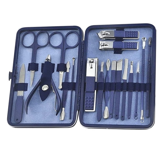Manicure Set, 18 In 1 Mens Women fingernail Grooming Kit with Leather Travel Case,Manicure Set Professional Nail Clippers kit Pedicure Care Tools