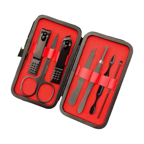 Manicure Set, 7pcs Nail Care Kit with Clippers for Professional Grooming, Pedicure and Manicure, Travel Kit for Men Women