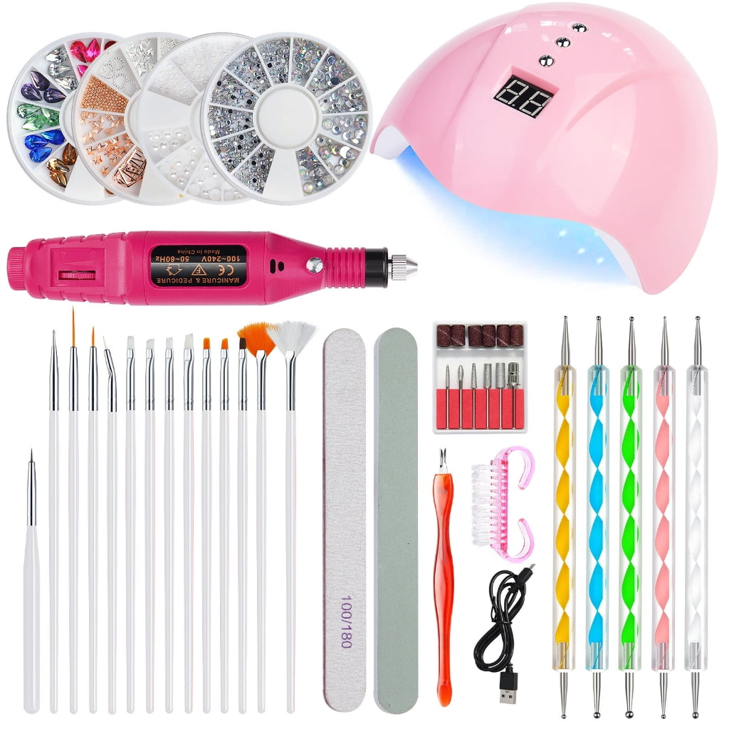 Manicure Set For Nail Accessories Kit Nail Drill Machine Set With UV LED Nail Dryer Lamp Manicure Multible Tools