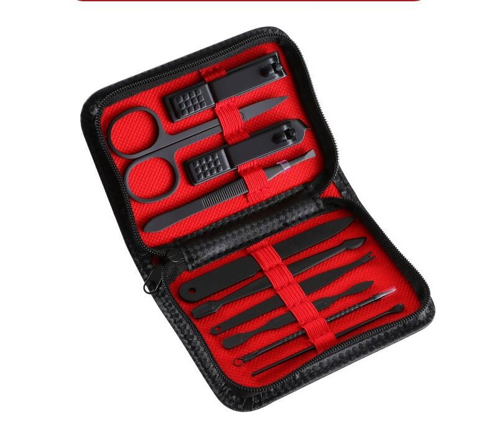 Manicure Set Nail Clippers Pedicure Kit -10 Pieces Stainless Steel Manicure Kit, Professional Grooming Kits, Nail Care Tools with Luxurious Travel Case