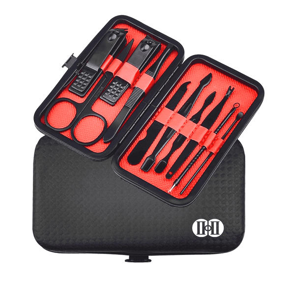Manicure Set Nail Clippers Pedicure Kit -10 Pieces Stainless Steel Manicure Kit, Professional Grooming Kits, Nail Care Tools with Luxurious Travel Case