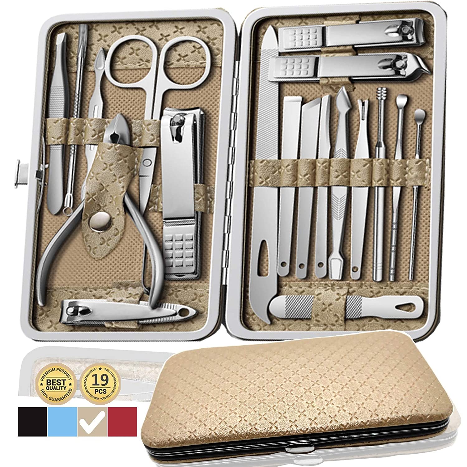 Manicure Set Nail Clippers Pedicure Kit 19 Pieces Stainless Steel Manicure Set Nail Clippers Pedicure Kit 19 Pieces Stainless Steel