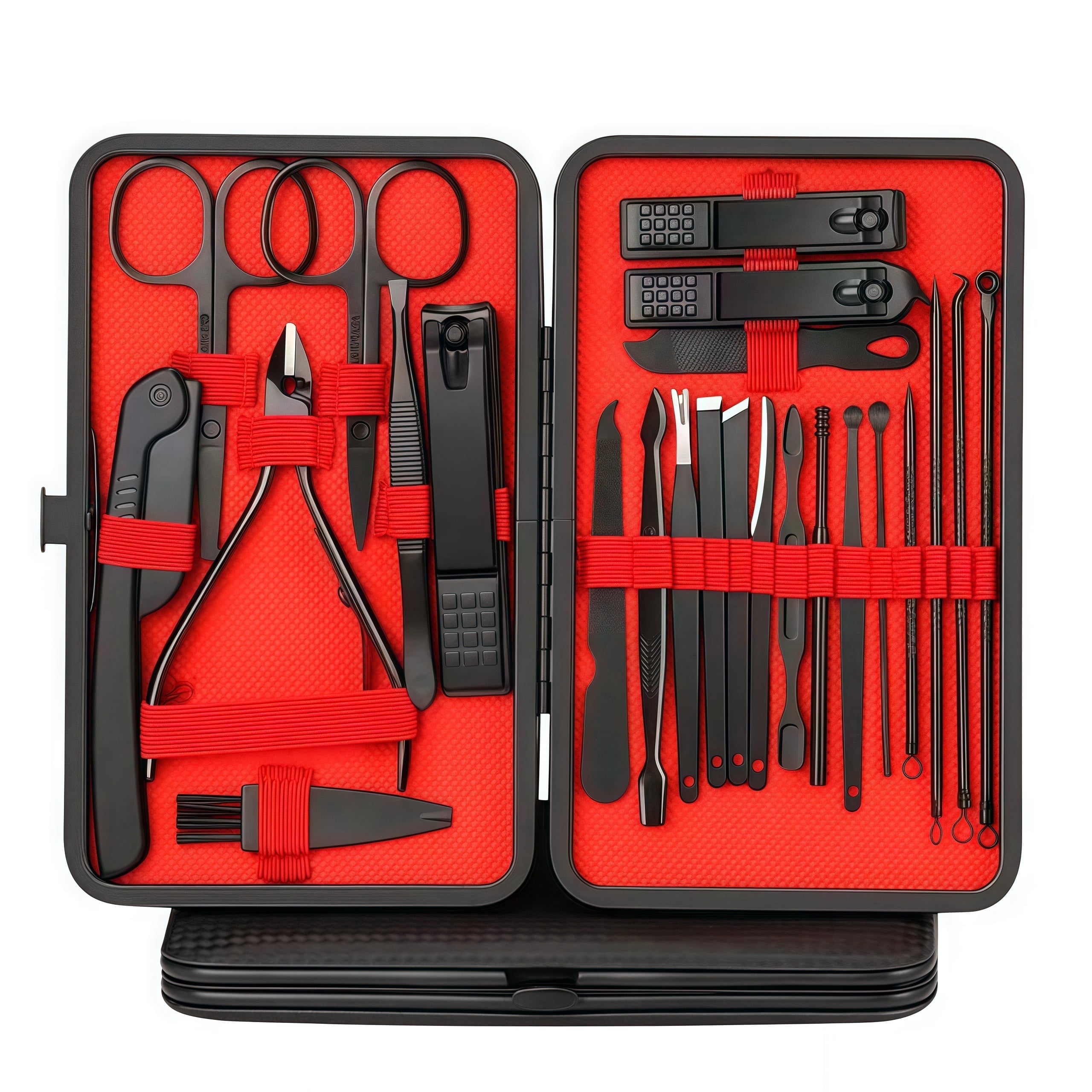 Manicure Set,24pcs Nail ClipperODDPC Grooming Pedicure Kit,Professional Stainless Steel with Leather Travel Case  Men & Women Gifts