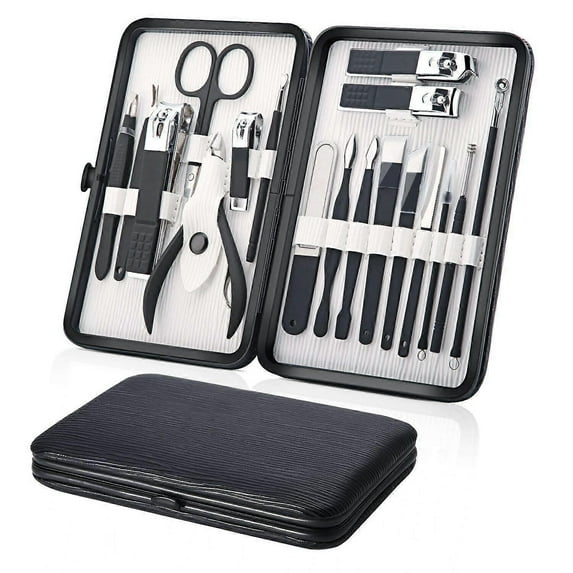 Manicure Set, Pedicure Kit 18 Pieces, Nail Care Nail Clippers Set Stainless Steel Care T