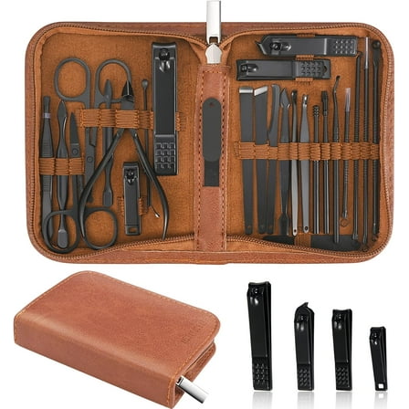Manicure Set Professional Nail Clipper Kit-26 Pieces Stainless Steel Manicure Kit,Nail Care Tools with Luxurious Travel Case