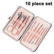 Manicure Set, Professional Nail Clippers Kit, Pedicure Care Tools, Professional Women Grooming Kit -Stainless Steel,10 piece set
