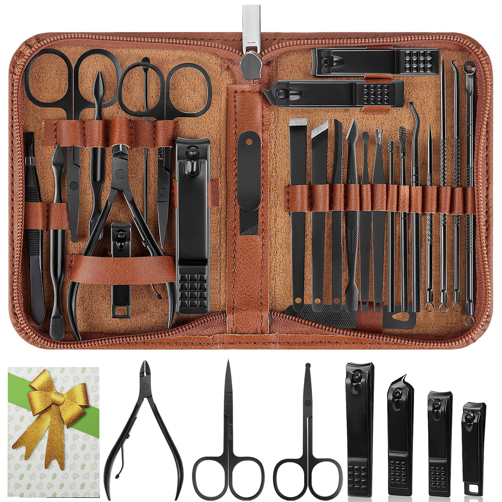 Manicure Set, Professional Nail Clippers Pedicure Kit 26 Pieces Nail