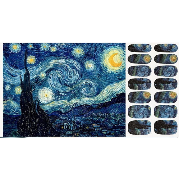 Manicure Sticker Van Gogh's Star Manicure Applique 14 Sticker Phototherapy Nail Sticker Nail Sticker