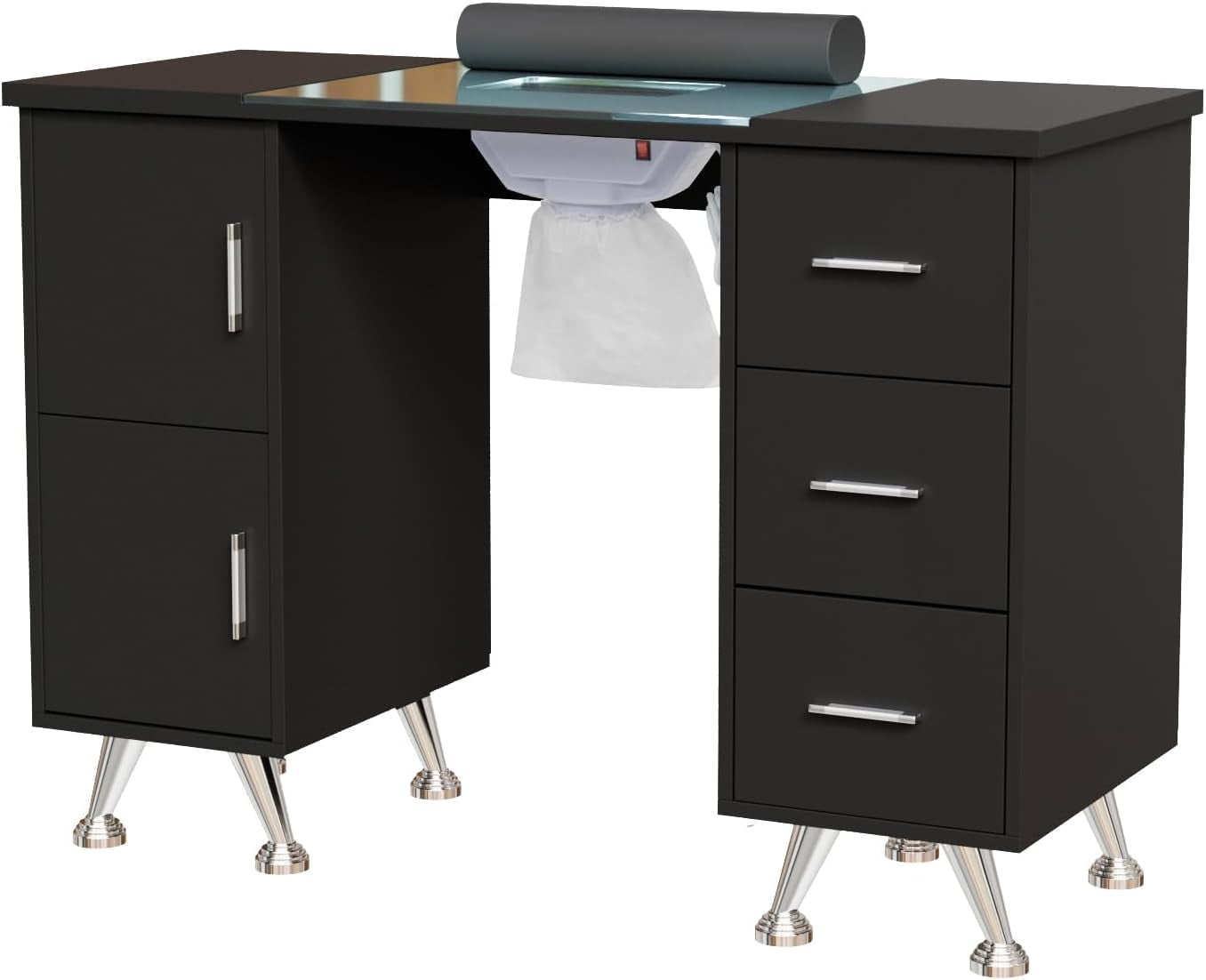 Walmart discounts of Omy Salon Manicure Table with Glass Top & Wrist Rest, Black