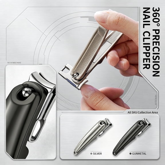 Manicure Tool Set, Stainless Steel Nail, Metal Nail File, Ear Pick, 4 Inch Pocket-Sized, Skin-Safe, Corrosion-Resistant with Anti-Slip Grip for Daily At-Home Nail Care and Quick