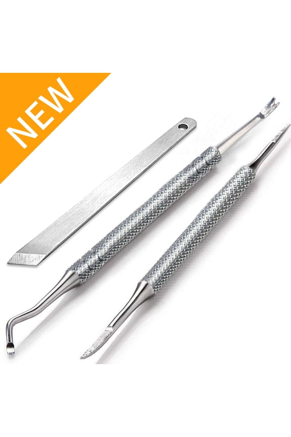 Manicure Tools Pedicure Tools-Multi-function Double End Toenail Lifter, Ingrown Toenail File, Callous Remover and Trimmer Cutters, 100% Stainless Steel With Non-slip Handle