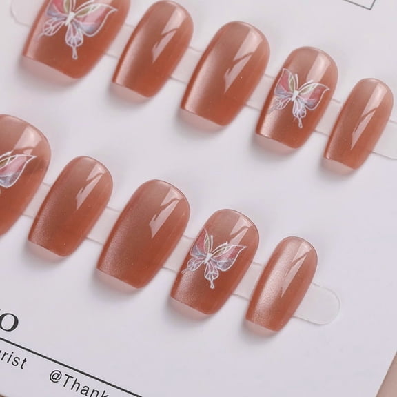 Manicure handmade wear blush butterfly explosion finished product whitening ins nail patch removable full sticker