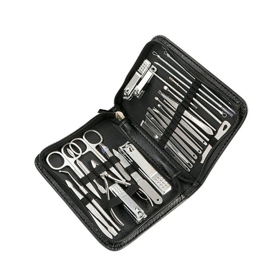 Manicure kit Personal Care Mens Grooming Kit, 30 in 1 Professional Nails Kit Pedicure Kit, Nail Clippers for Men and Beauty Tool Portable Set, with Luxurious Travel Case