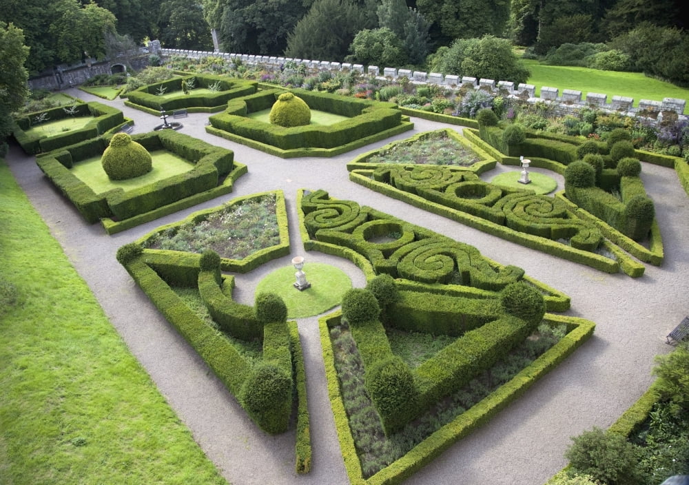 Manicured Garden Chillingham Castle Northumberland England Canvas Art - John Short Design Pics (18 x 13)