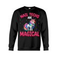 thumbnail image 1 of Manicurist Unicorn Nail Techs Are Magical Crewneck Sweatshirt, TrueFit Soft and comfortable material 100% cotton, size up to 4XL, 1 of 4