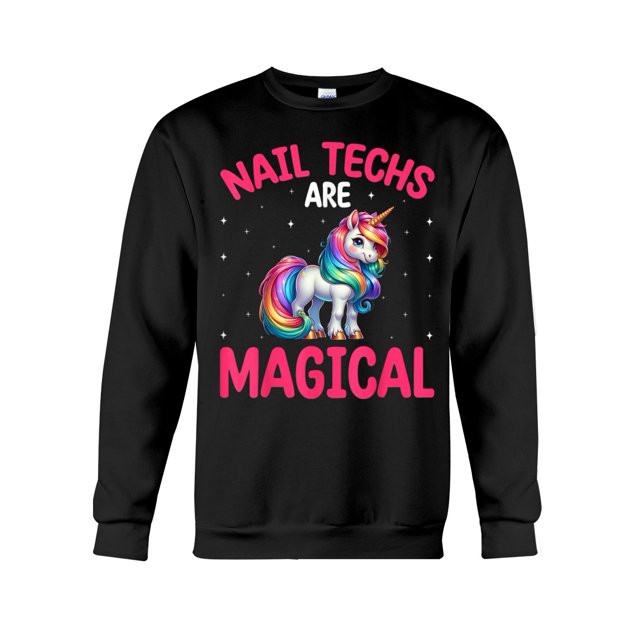 Manicurist Unicorn Nail Techs Are Magical Crewneck Sweatshirt, TrueFit Soft and comfortable material 100% cotton, size up to 4XL