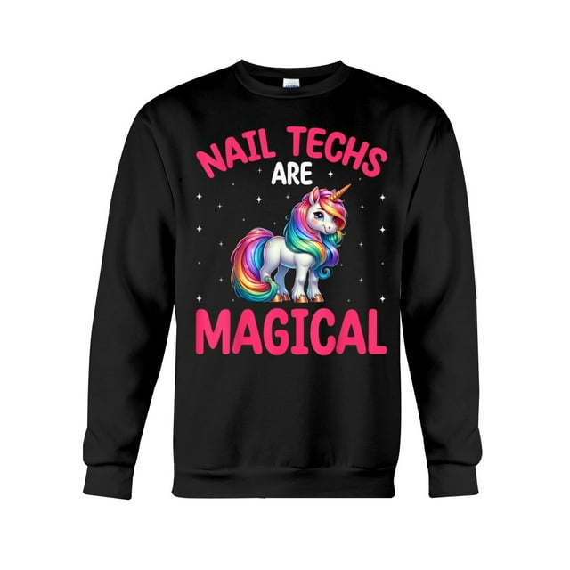 Manicurist Unicorn Nail Techs Are Magical Crewneck Sweatshirt, TrueFit Soft and comfortable material 100% cotton, size up to 4XL