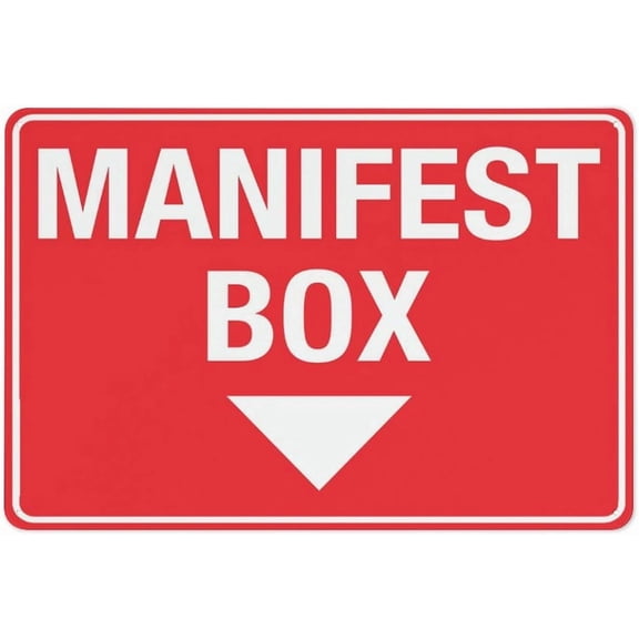 Manifest Box Sign Outdoor Signs Aluminum 12X8 Inch Uv Ink Printed For House And Business
