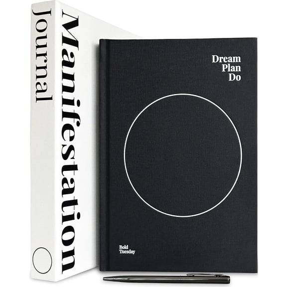 Manifestation Journal  52-Week Undated Guided Law of Attraction Journal with Prompts, Habit Tracker, Vision Board, Goals & Reflection Tools | for Women & Men | Gift Box + Pen