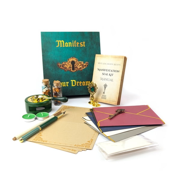 Manifestation Kit with Fire Paper & Wax Seal Stamps Sigil Ritual Tools