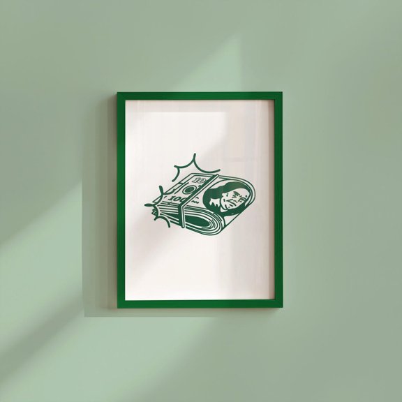 Manifestation Money Y2K Style Wall Art Print, Expressive Decorative Theme For Home And Living Room Decor