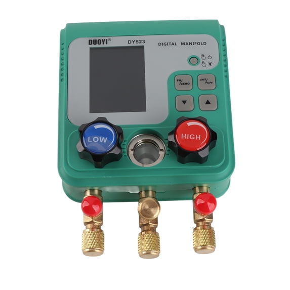 Manifold Electronic Air Conditioning Refrigerant Fluoride Meter Vacuum Pressure Gauge Digital Manifold Gauge Automobile Refrigerant Repairing Vacuum Meter