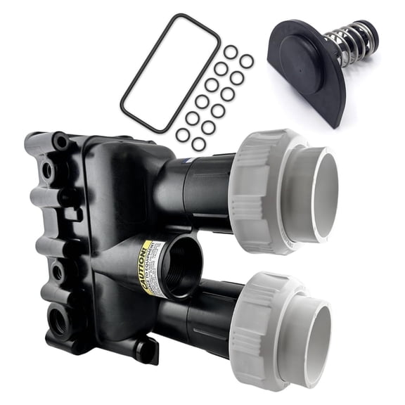 Manifold Kit Compatible with Mastertemp & MaxeTherm Manifold 77707-0206 | Includes Unions PKG188 and Bypass 77707-0001 | Also Includes Pool Heater Drain Plug U178-920P