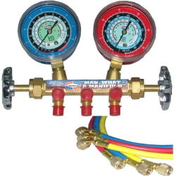 Manifold R12/R22 /R134 Uniweld 3feet Hoses Manifold Qal3sm-1 (Psi-Kg/Cm2-Farenheit)