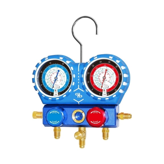 Manifold Tester Meter Pressure Gauge Refrigeration Vacuum Pressure Temperature Tester Air Conditioning Repair Tool ,Portable