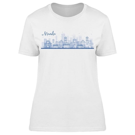 Manila City In Blue T-Shirt Women -Image by Shutterstock, Female Large