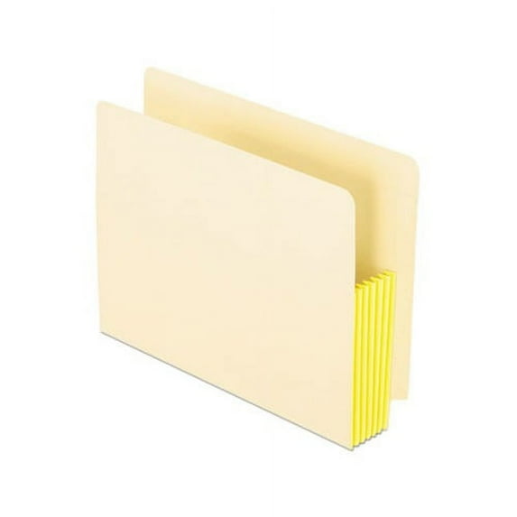Manila Drop Front Shelf File Pockets 5.25" Expansion, 10 Sections, Letter Size, Manila, 10/Box