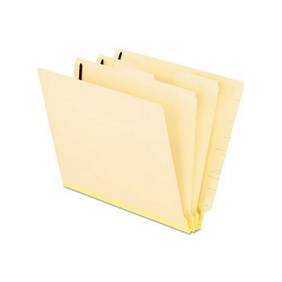 Manila End Tab Classification Folders 2 Dividers, Letter Size, Manila, 10/Box