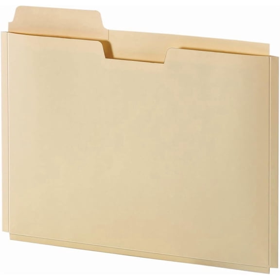 Manila Expanding File Folder Pocket - 0.75" Expansion - Letter Size File Folders with Reinforced Blank Customizable 1/3 Cut Tabs - Manila File Folders for Home, Office & School - 10 Count