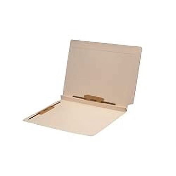 Manila Expansion Folders - 1 Top & 1 Side Fastener, 7/8"W Reinforced End Tab