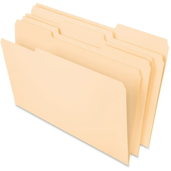 Manila File Folders, 1/3-Cut Tabs, Legal Size, 100/box | Bundle of 5 Boxes