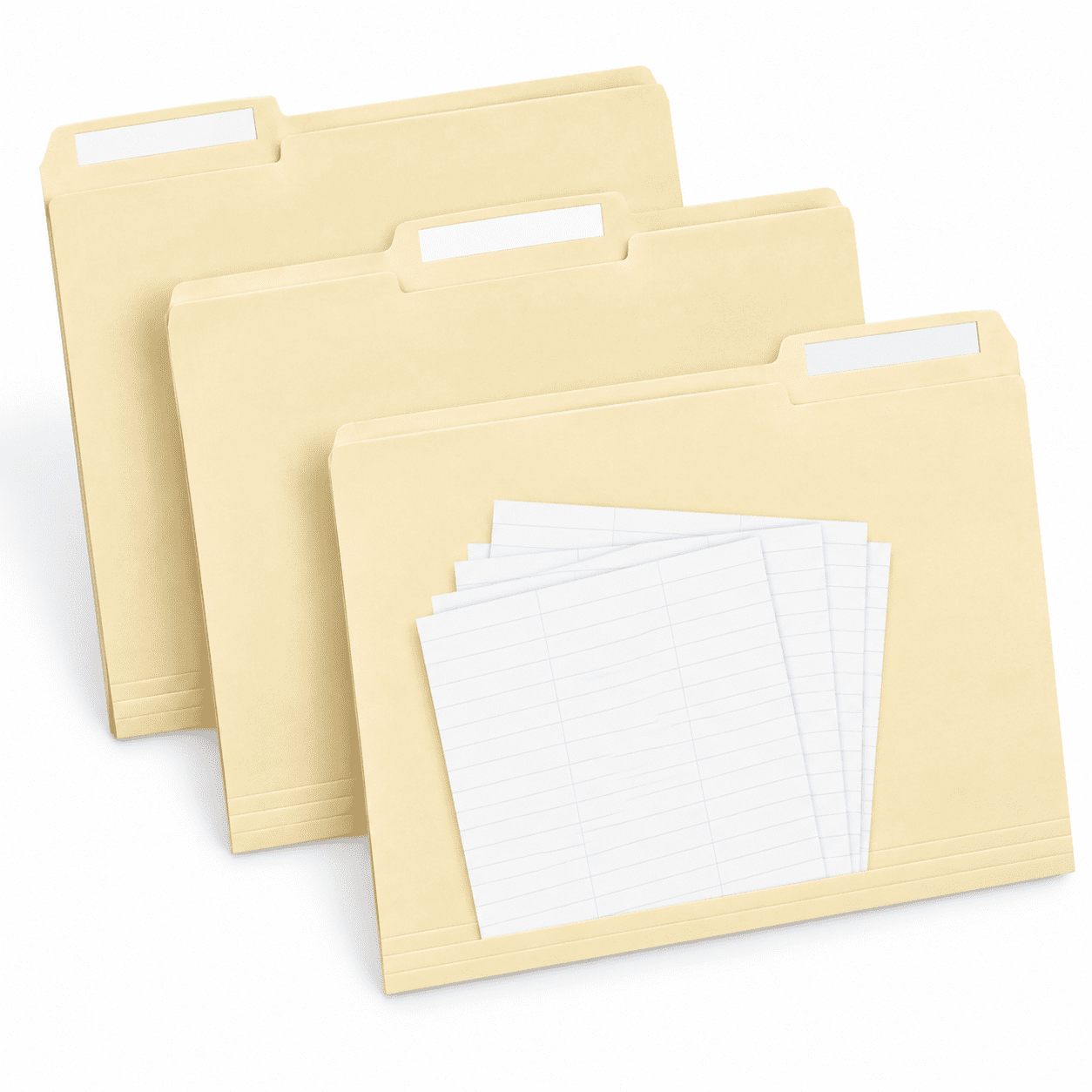 Normal Size Paper Size Manila File Folders 150 Pack Letter Size 8.5 X 11 With 300 Blank Labels ...