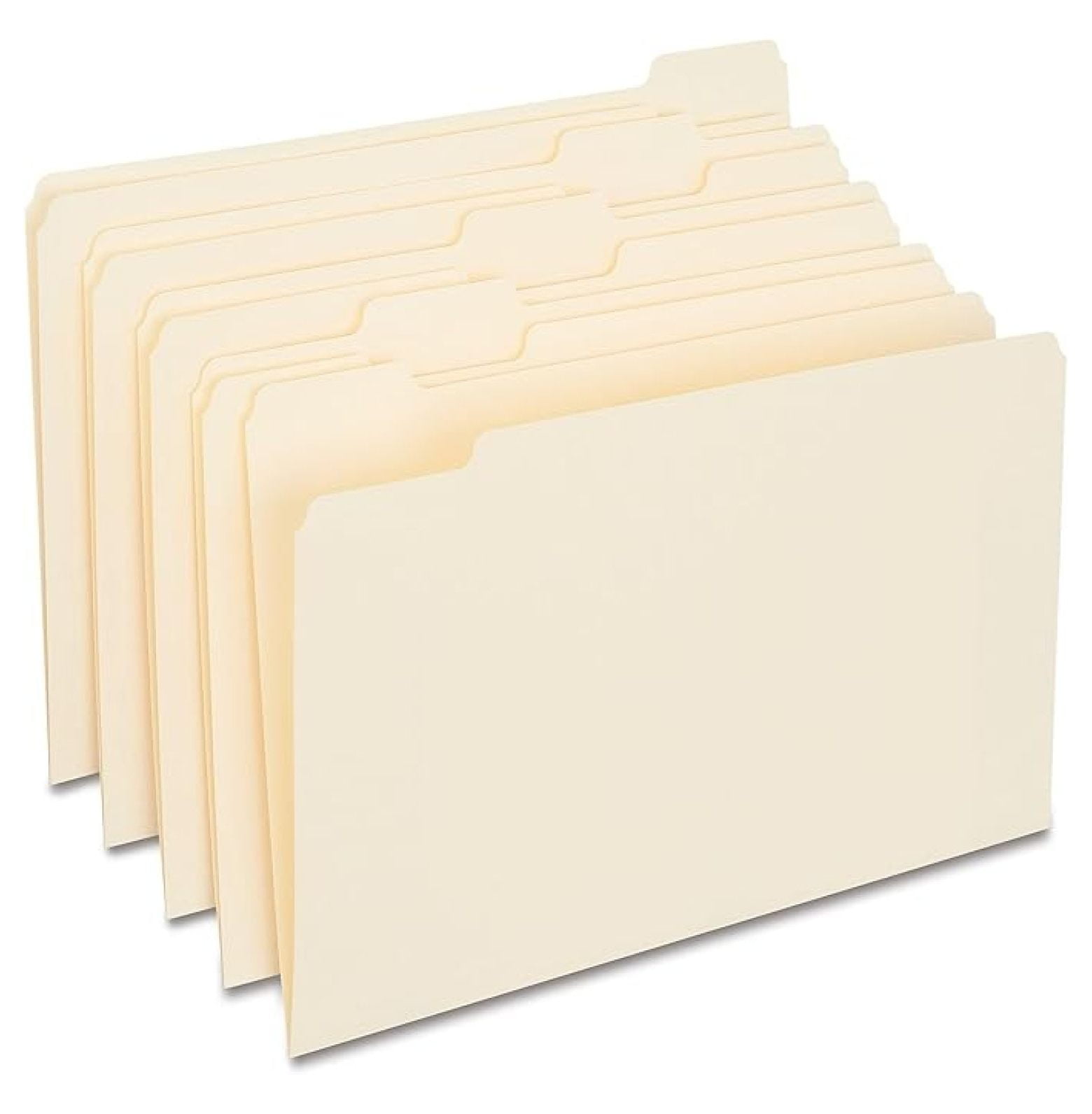 Manila File Folders Legal Size 5 Tab - 100/Box - Assorted Colors ...