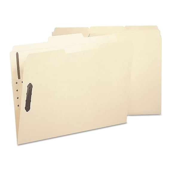 Manila File Folders with Fasteners, Letter Size 1/3 Cut Tab - 24 Pack